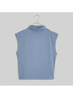 MADEWELL BLUE FUNNEL NECK CROPPED MUSCLE TEE medium